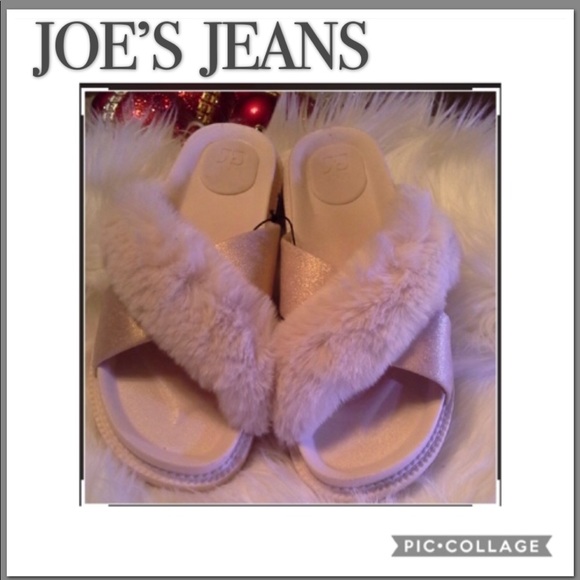 Shoes - JOE’S JEANS FAUX FUR BLUSH SLIP-ON SIZE 8
